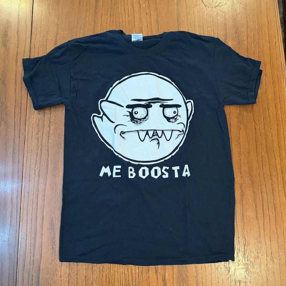 Me Boosta Rage Comic Meme T Shirt Gildan Heavy Cotton Black Medium Y2K Internet